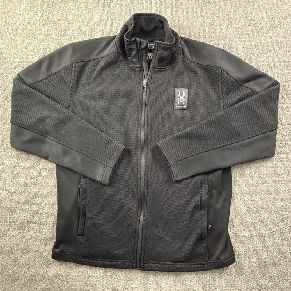 Spyder Jacket Adult Medium Black Full Zip Long Sleeve Casual Active Men's